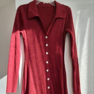 Red Midi Sweater Dress